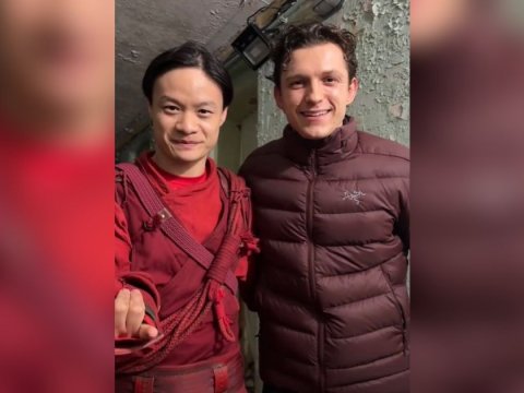 Wang Zhuang Zhuang dan Tom Holland.(Foto: IG Wang Zhuang Zhuang)